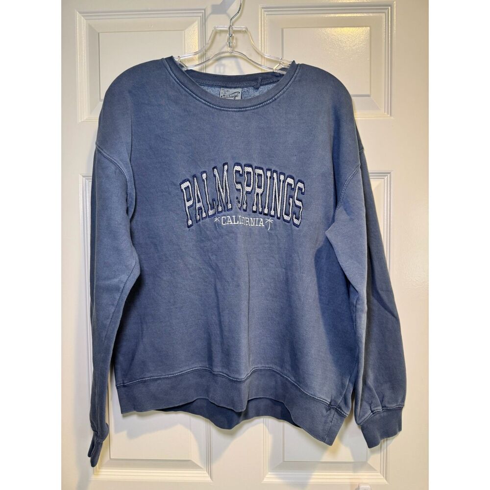 US Vintage Collection Palm Springs California Blue Crewneck Sweatshirt M